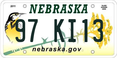 NE license plate 97KI13