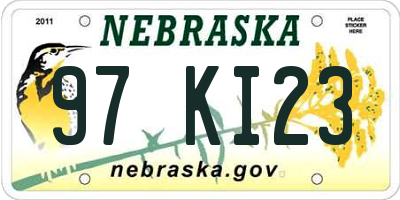 NE license plate 97KI23
