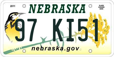 NE license plate 97KI51
