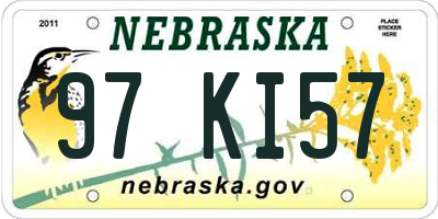 NE license plate 97KI57