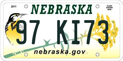 NE license plate 97KI73