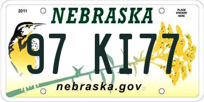 NE license plate 97KI77