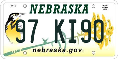 NE license plate 97KI90