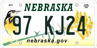 NE license plate 97KJ24