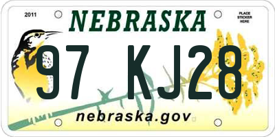 NE license plate 97KJ28