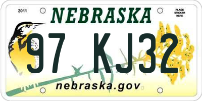 NE license plate 97KJ32