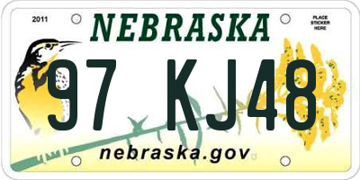 NE license plate 97KJ48