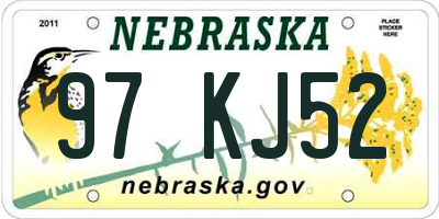 NE license plate 97KJ52