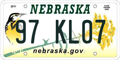 NE license plate 97KL07