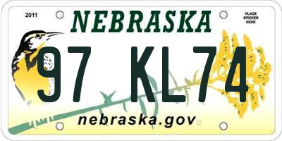 NE license plate 97KL74