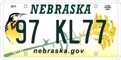 NE license plate 97KL77