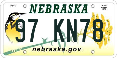 NE license plate 97KN78