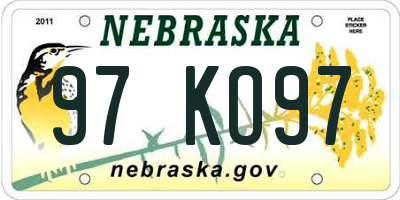 NE license plate 97KO97