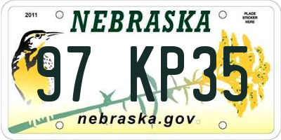 NE license plate 97KP35
