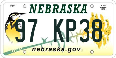 NE license plate 97KP38