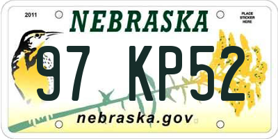 NE license plate 97KP52