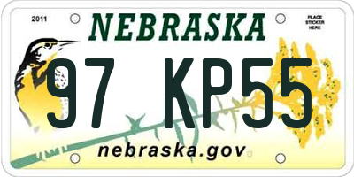 NE license plate 97KP55