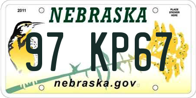 NE license plate 97KP67