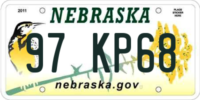NE license plate 97KP68