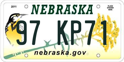 NE license plate 97KP71