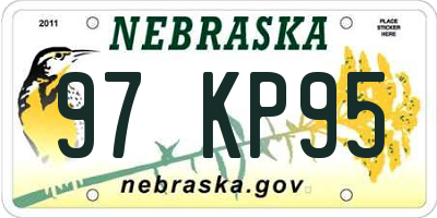 NE license plate 97KP95