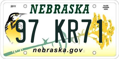 NE license plate 97KR71