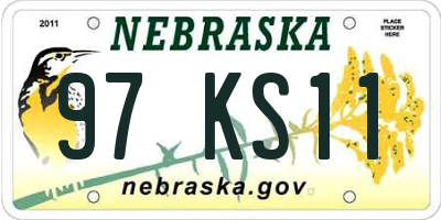 NE license plate 97KS11