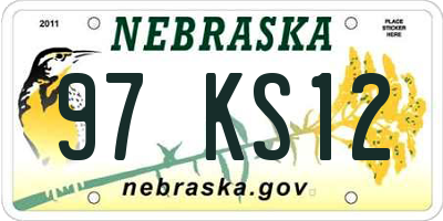 NE license plate 97KS12