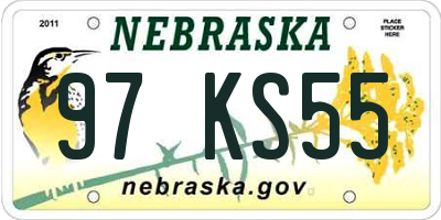 NE license plate 97KS55