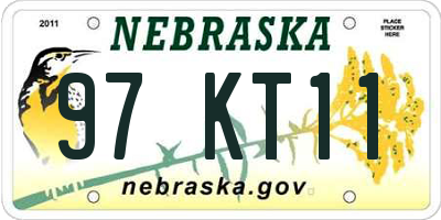 NE license plate 97KT11