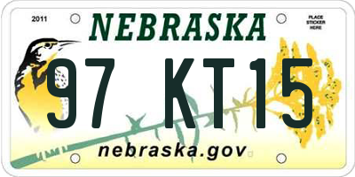 NE license plate 97KT15