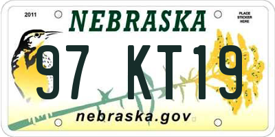 NE license plate 97KT19