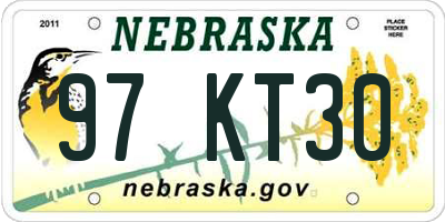 NE license plate 97KT30