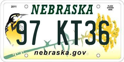 NE license plate 97KT36