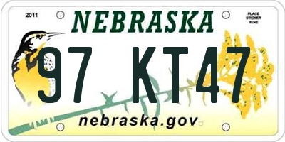 NE license plate 97KT47