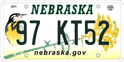 NE license plate 97KT52