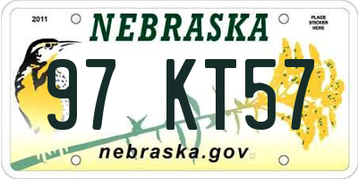NE license plate 97KT57
