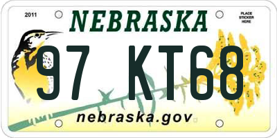 NE license plate 97KT68