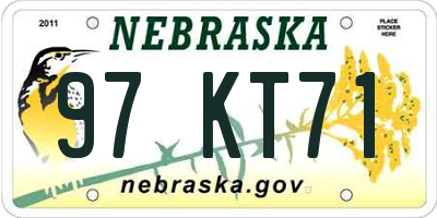 NE license plate 97KT71