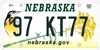NE license plate 97KT77