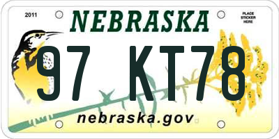 NE license plate 97KT78