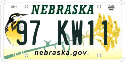 NE license plate 97KW11