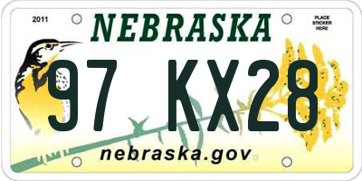 NE license plate 97KX28