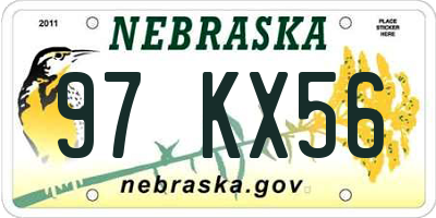 NE license plate 97KX56
