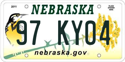 NE license plate 97KY04
