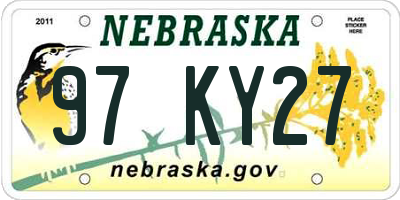 NE license plate 97KY27