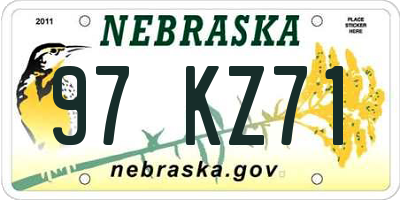 NE license plate 97KZ71