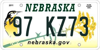 NE license plate 97KZ73
