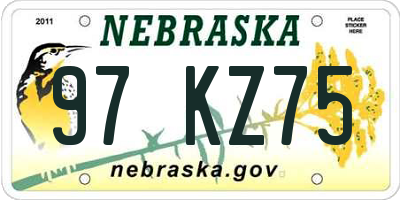 NE license plate 97KZ75