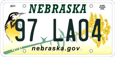 NE license plate 97LA04